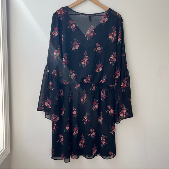 WHBM Bell-Sleeve Floral Printed Soft Dress XL - Picture 8 of 9